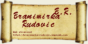 Branimirka Rudović vizit kartica